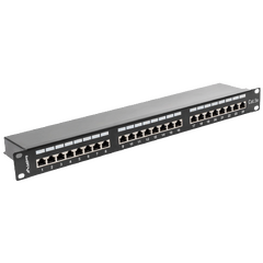 Patch Panel 24 Portni, 1U, Cat.5e, oklopljen, crna