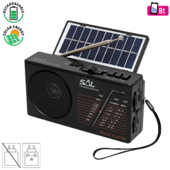 Radio prijemnik, solarno / baterijsko napajanje, Bluetooth