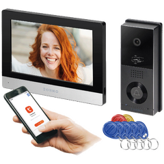 Video interfon 8 inch, set, Full HD, WiFI, RFID, IP65, Xiran