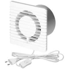 Aspirator ugradbeni za ventilaciju, kabel i prekidač, 100 mm