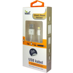 USB kabl za Iphone 5 / 6, iPAD, dužina 2.0 metra, bijeli