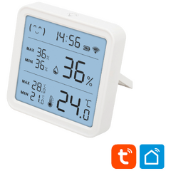 Pametni mjerač temperature i vlažnosti, LCD, sat