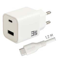 Punjač sa USB-C kablom, 1 x USB-A, 1 x USB-C, brzi, 35W