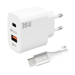 Punjač sa USB-C kablom,  1 x USB-A, 1 x USB-C, 35W