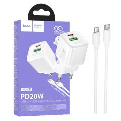 Punjač kućni sa type C kabelom, PD20W + QC3.0