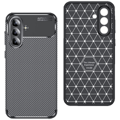 Maska za Samsung A56, Carbon Fiber Texture, crna