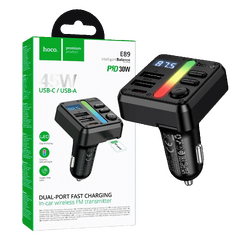 FM modulator, Bluetooth, 12V/24V, 2xUSB-A, 1xUSB-C, PD/QC