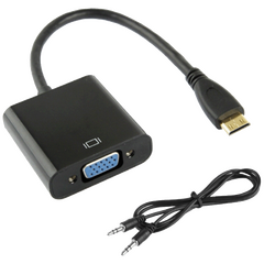Adapter Mini HDMI na VGA + audio