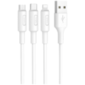 USB kabl, 3in1, microUSB, USB type C, Lightning, 1 met, 2 A