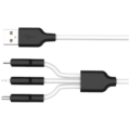 USB kabl, 3in1, microUSB, type C, Lightning, 1.2 met., 2 A