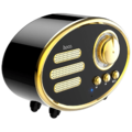 Zvučnik bežični, Bluetooth,retro, 1200 mAh, 5 h, 5 W, crna