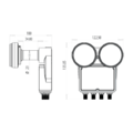 LNB,Monoblock 2 satelita na 4 prijemnika,raspon 6°,sum 0.2dB