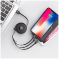 USB kabel za punjenje, 3in1, na izvlačenje, 1 met., 2 A