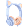 Slušalice sa mikrofonom, mačje uši, plava