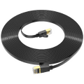 Mrežni kabl, CAT6, Gigabit Ethernet, flat, 10 met., crna