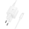 Punjač kućni sa type C - Lightning kabelom, PD20W + QC3.0