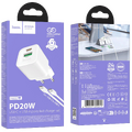 Punjač kućni sa type C kabelom, PD20W + QC3.0