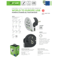 Adapter, putni, univerzalni sa USB-om